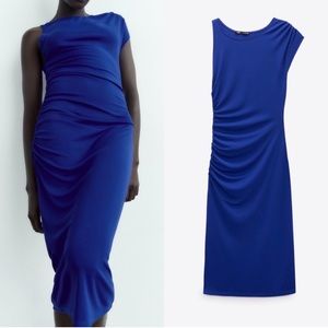Zara Ruched Asymmetrical Dress
